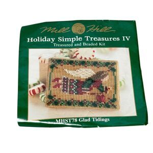 Glad Tidings MHST78 Mill Hill Holiday Simple Treasures IV Cross Stitch Kit Box